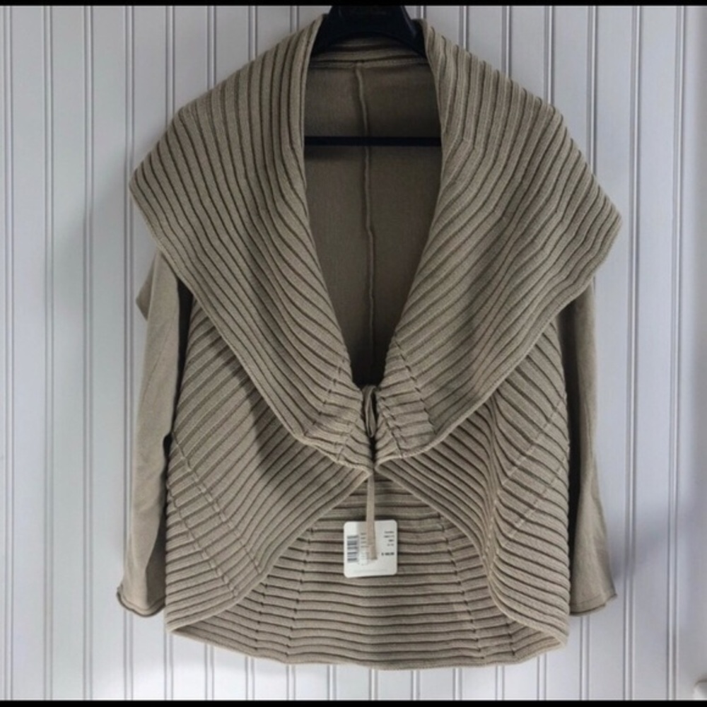 Olsen Europe NWT Shawl Collar Tie Front Sweater